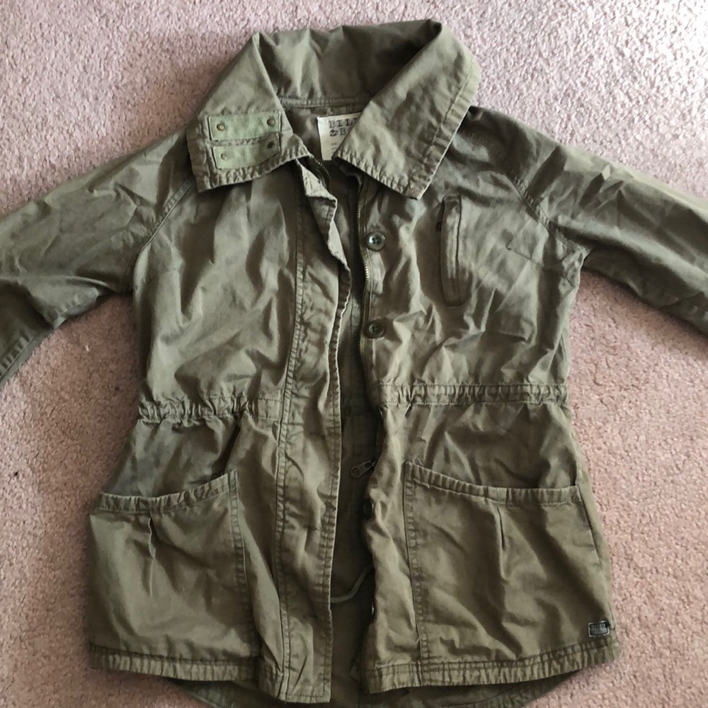 army green zip up utility jacket